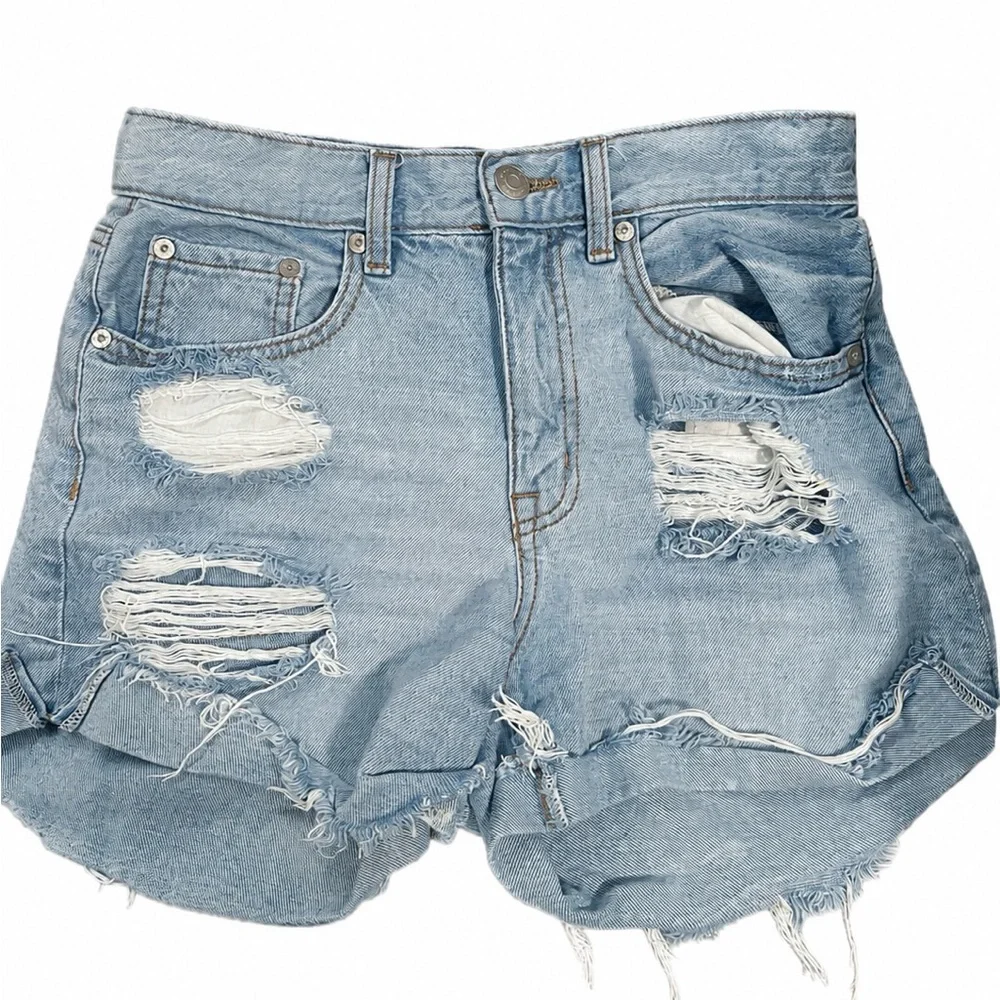 Aeropostale Light Blue Distressed Denim Shorts